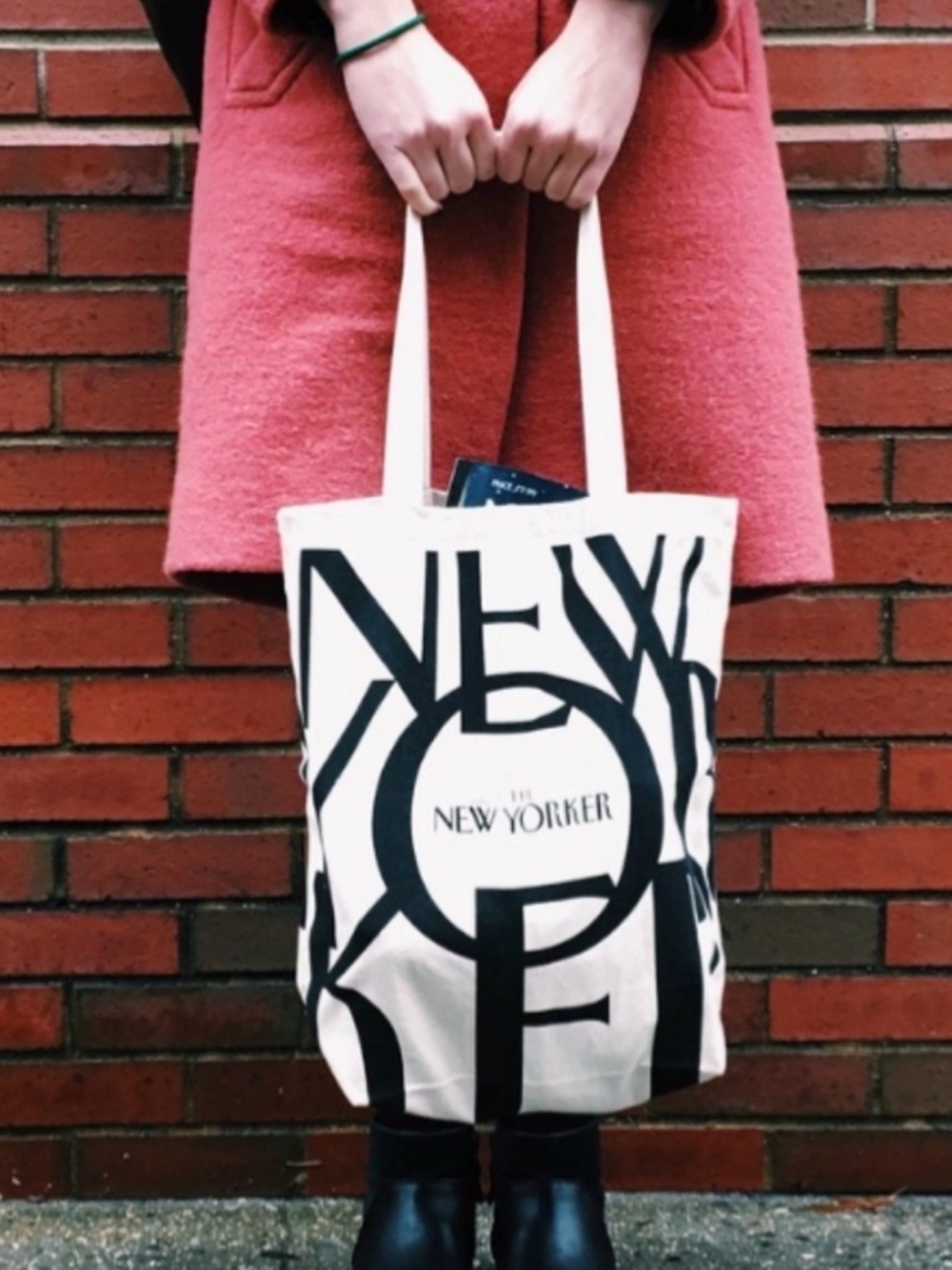 The New Yorker Canvas Tote Bag Purse Classic New York All Over Pattern